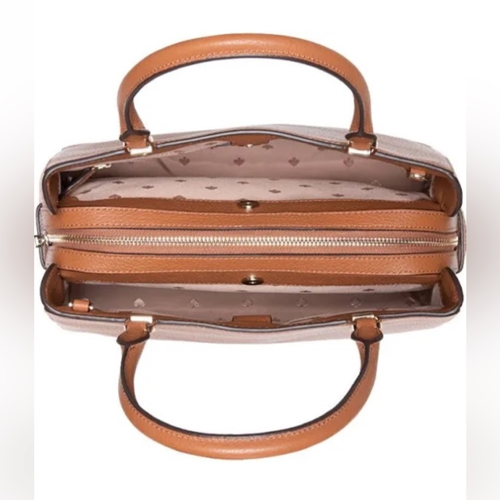 Kate Spade Leila Medium Triple Compartment Satchel in Warm Gingerbread - Picture 4 of 16